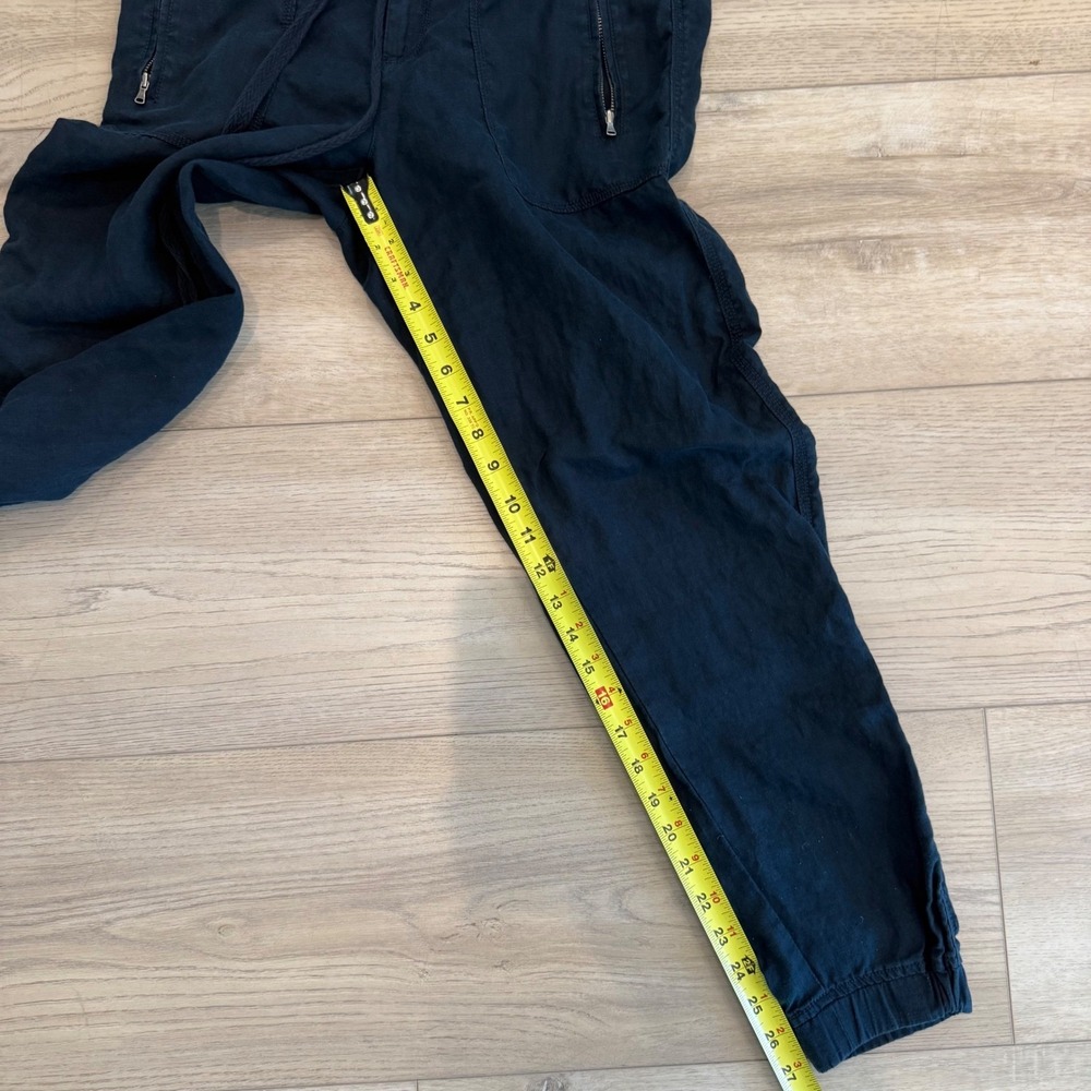 Lou & Grey Navy 100% Linen Drawstring Beachy Lounge Jogger Pants Women Small EUC - Picture 11 of 12